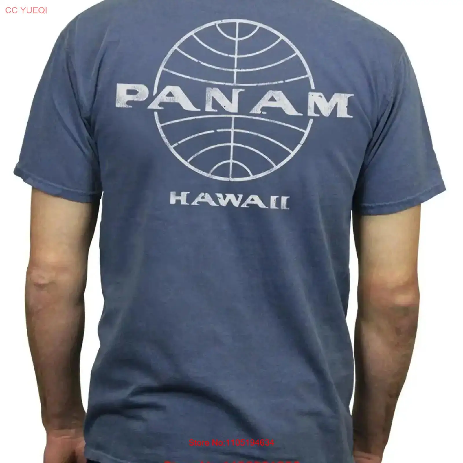 Vintage Fashion Jersey - تي شيرت Pan Am Globe عتيق