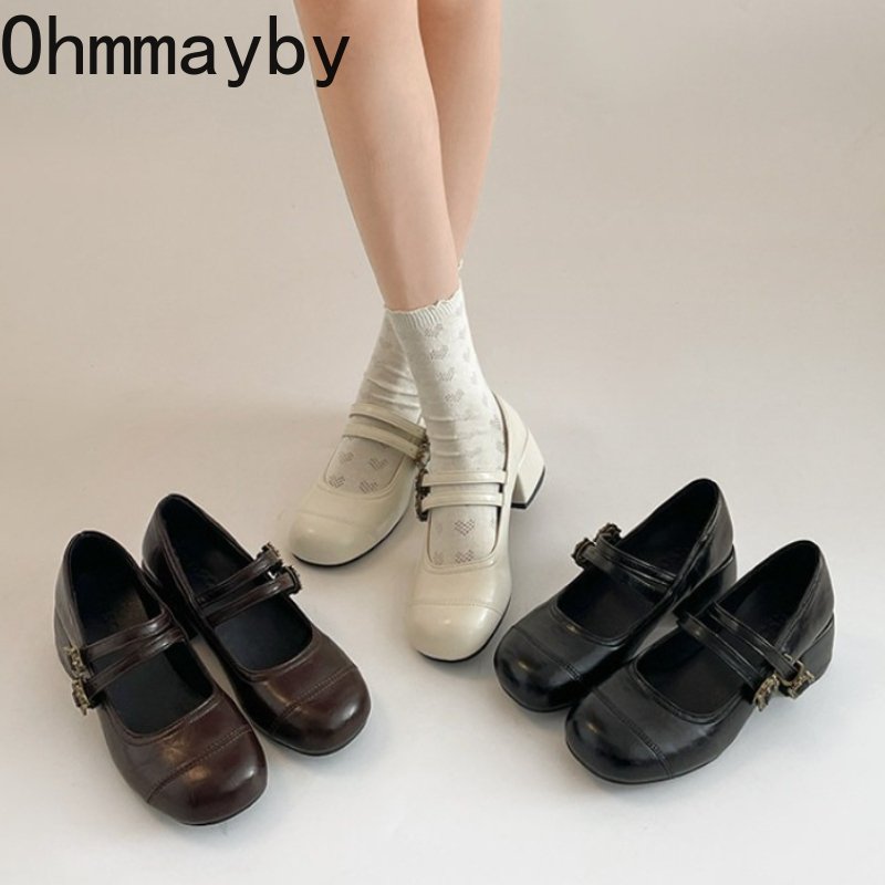 Vintage Fashion Online - خمر كعب سميك النساء ماري جين