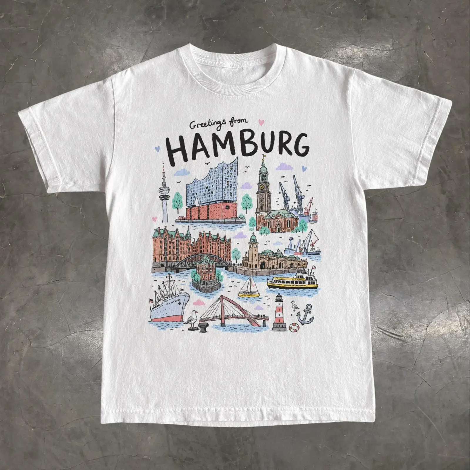 Vintage Fashion Hamburg - تي شيرت هامبورغ ألمانيا، تصميم مستوحى