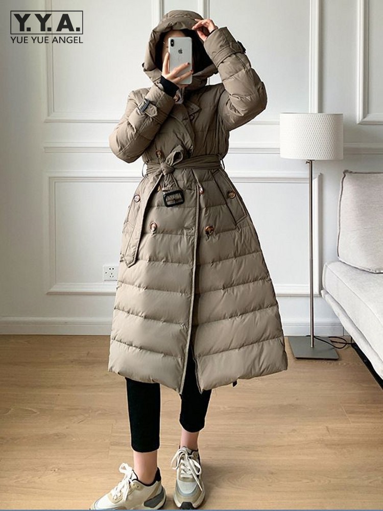 Vintage Windbreaker Nylon - المرأة الشتاء سترة واقية طويلة أسفل