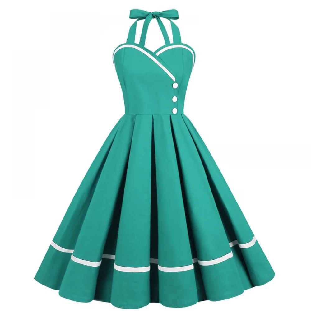 هالوين 50s 60s 80s فستان ريترو - مراجعة Vintage Fashion Dresses وسعره
