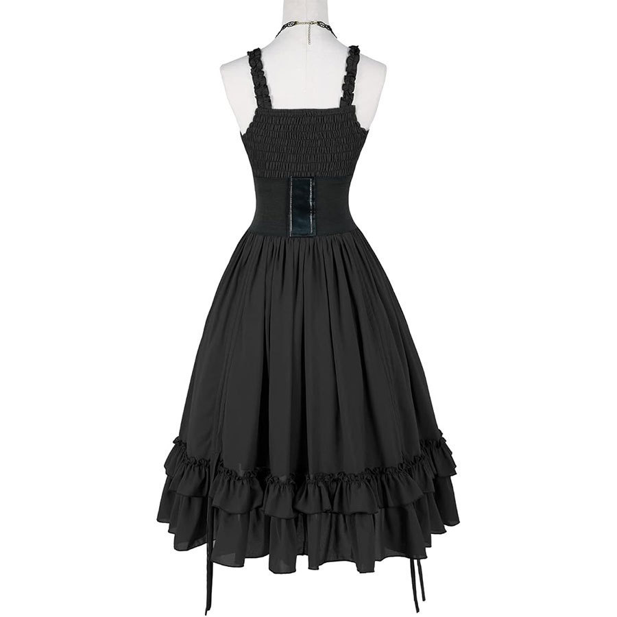 فستان نسائي قوطي أسود بتصميم ك - مراجعة Vintage Fashion Dresses وسعره