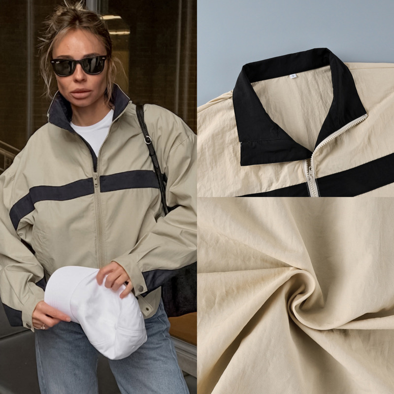 جاكيت نسائي واقٍ من الرياح بتص - مراجعة Vintage Windbreaker Nylon وسعره