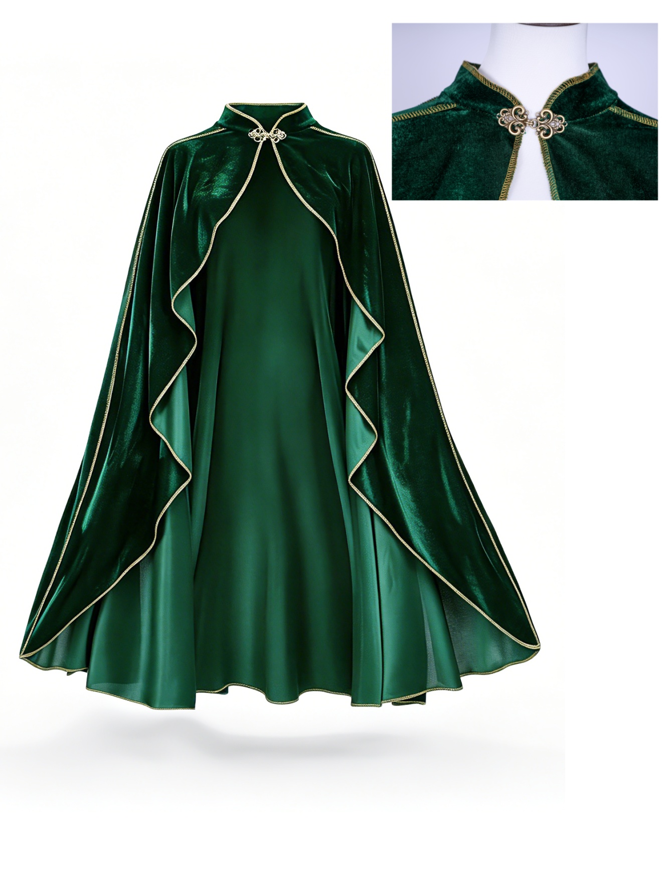 عباءة نسائية من المخمل الأخضر  - مراجعة Vintage Fashion Dresses وسعره